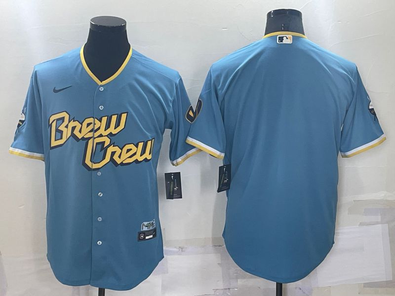 Men Milwaukee Brewers Blank Blue City Edition Game Nike 2022 MLB Jersey->milwaukee brewers->MLB Jersey